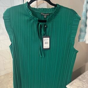 Vince Camuto Emerald Pleated Blouse